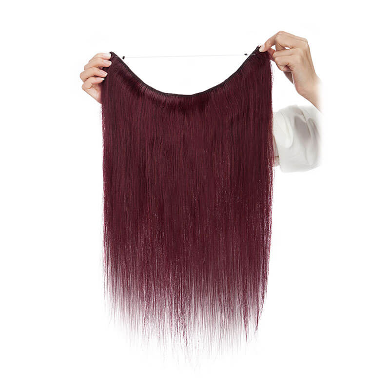 Halo Human Hair Extension Wine Red Light Volume