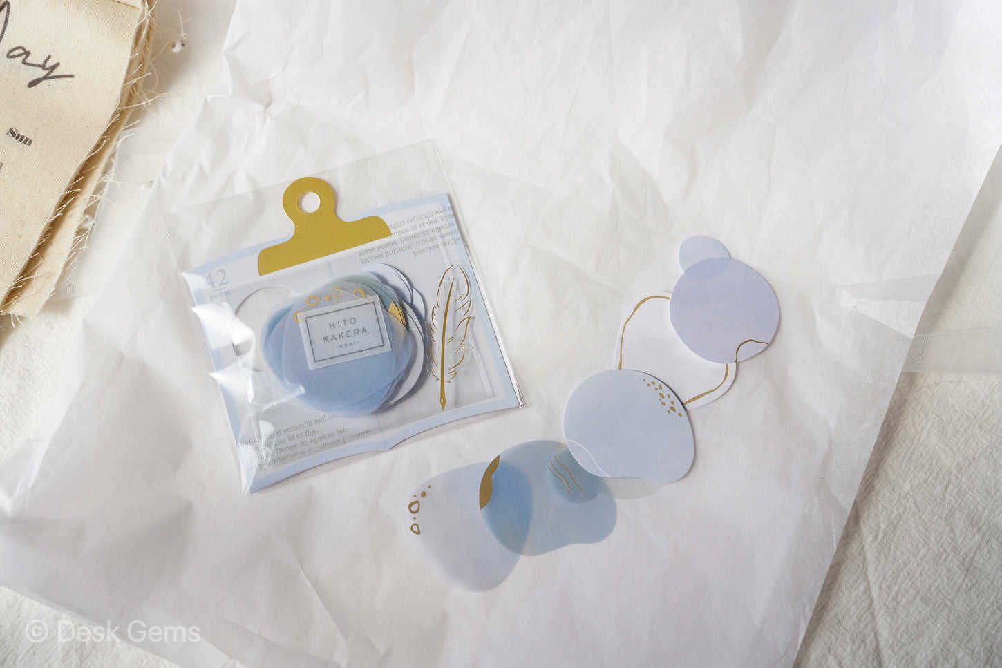 Hito Kakera Base Layer Decoration Stickers - 6 Designs, 42 Sheets with Gold Foils