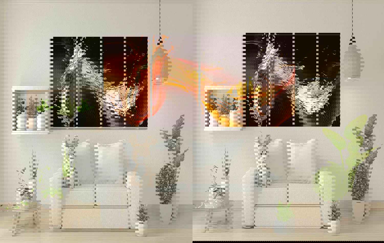 Wine Wall Art - Extra Large Multi Panel Canvas Painting for Kitchen Decor