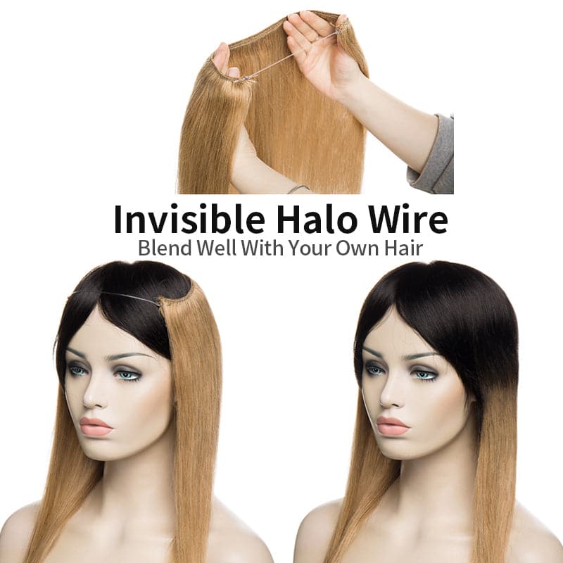 Halo Human Hair Extension Wine Red Light Volume