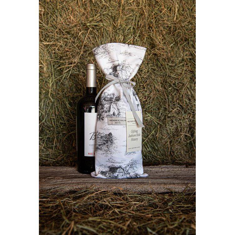 Jackson Hole Toile Wine Bag - Luxe Wine & Whiskey Gift Bag
