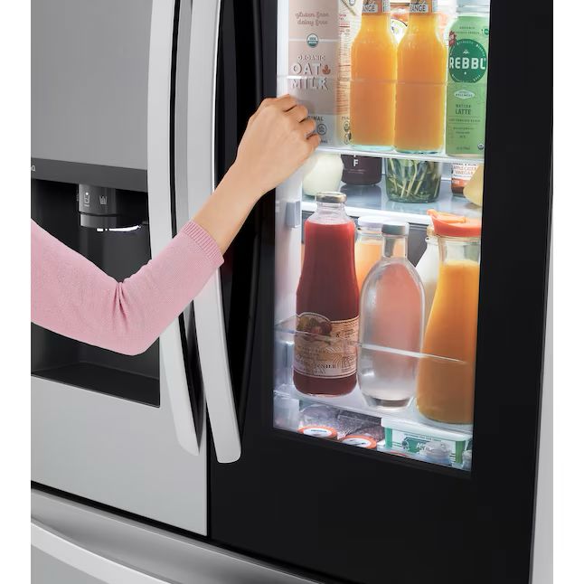 LG Counter-depth MAX InstaView 25.5-cu ft Smart French Door Refrigerator with Dual Ice Maker
