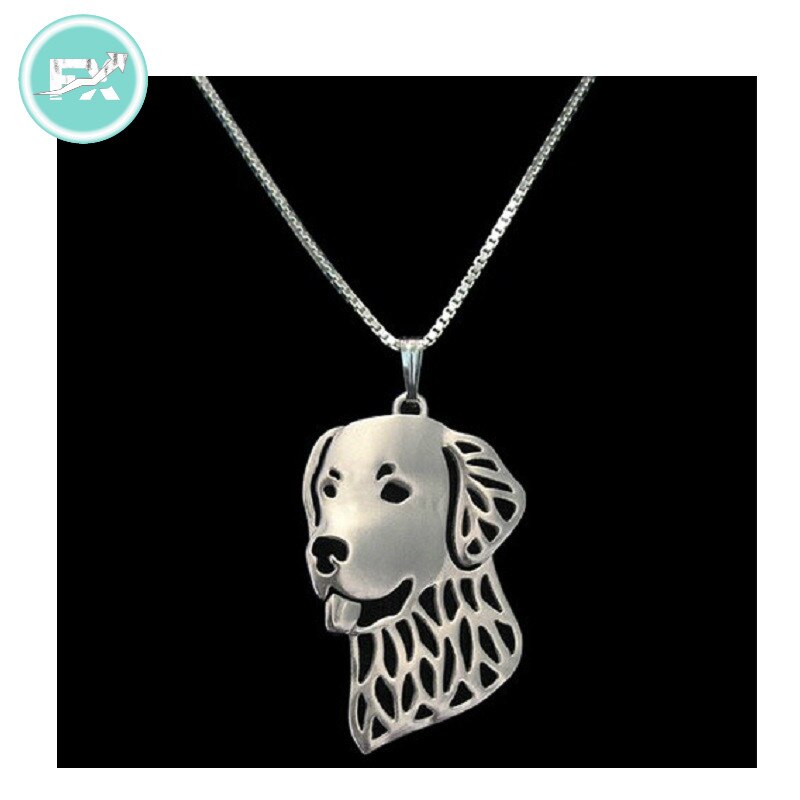 G.SKY Golden Retriever Necklace - Buy One Get One Free, Dog Pendant Jewelry in Golden Plated