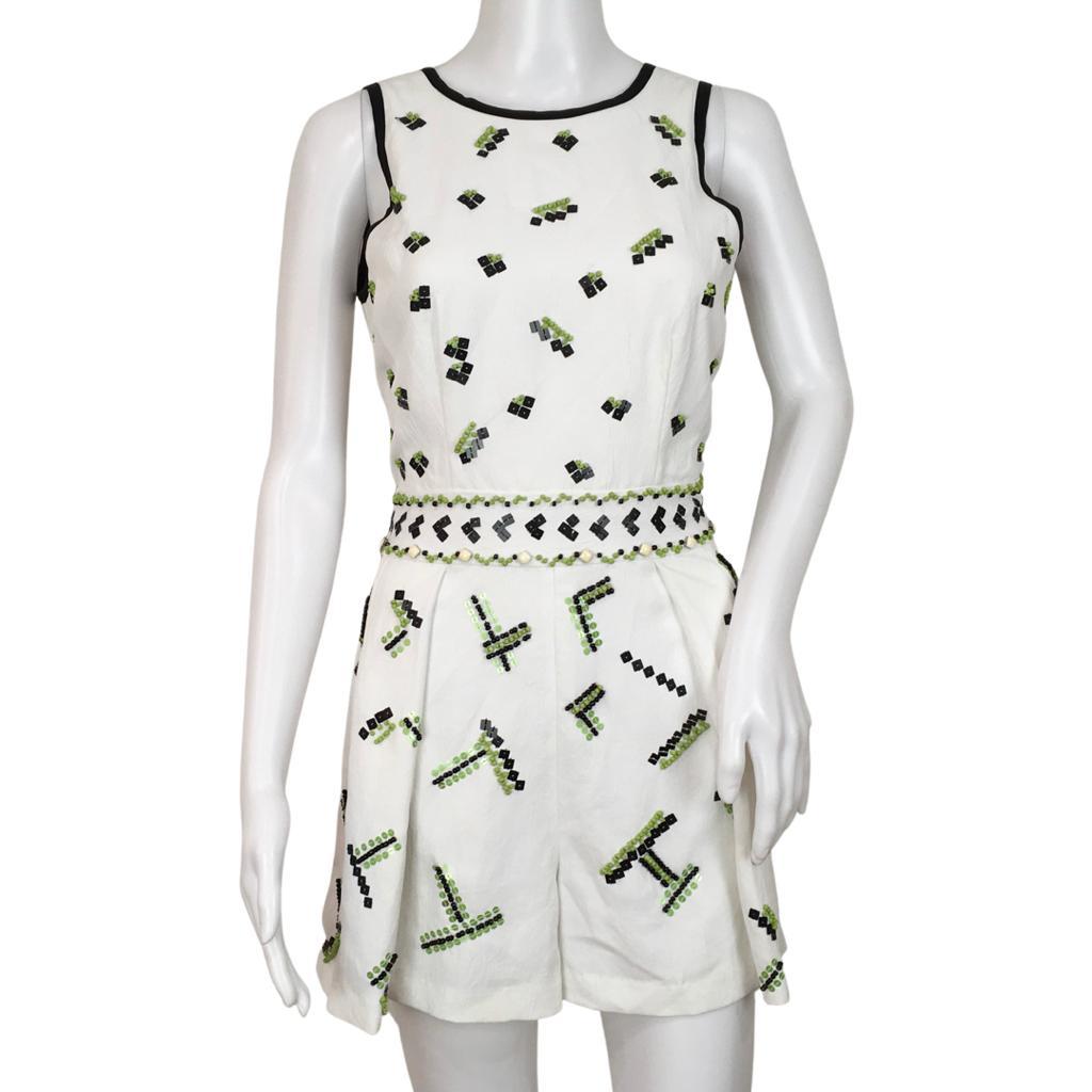 Nanette Lepore Women's Music Box Romper - Size 2, White Multicolor