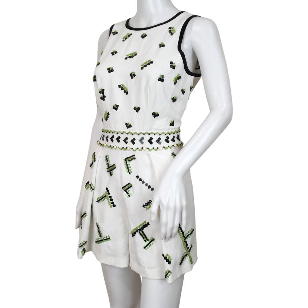 Nanette Lepore Women's Music Box Romper - Size 2, White Multicolor