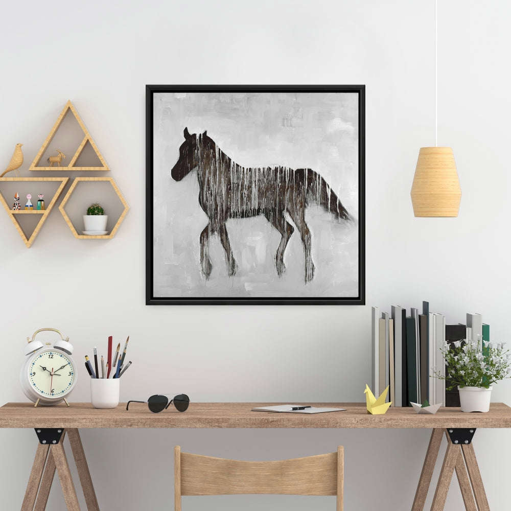 Gambading Abstract Horse, Fine Art Gallery Wrapped Canvas 24x36