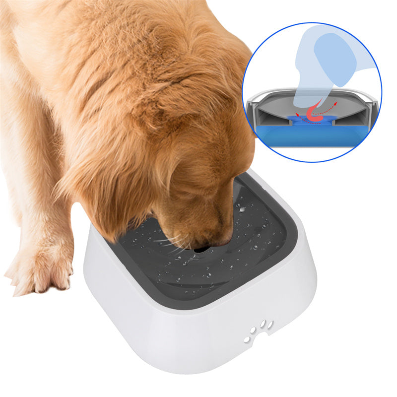 1.5L Floating Pet Water Bowl - Anti-Overflow Slow Feeder for Cats & Dogs