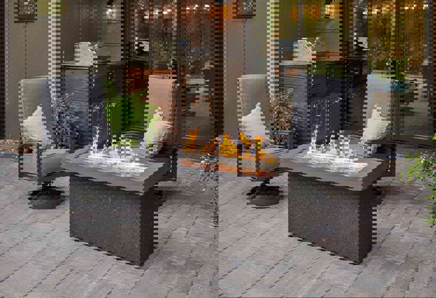 Outdoor Greatroom KL-1242-MM Grey Key Largo Linear Gas Fire Pit Table