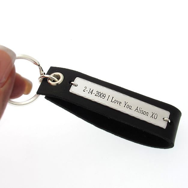 Custom Text Key Chain - Personalized Mens Gift