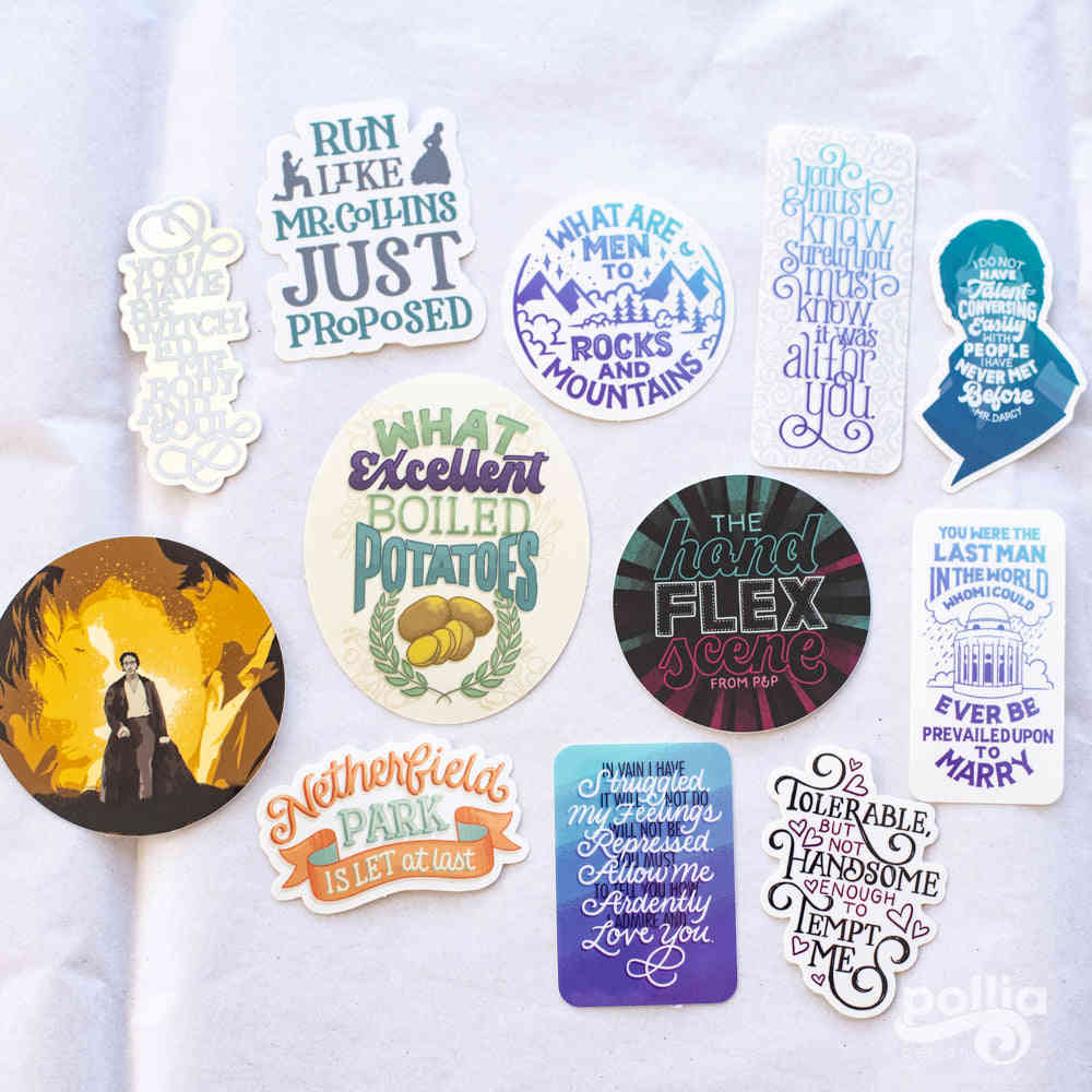 Pride and Prejudice Sticker Set - 12 Unique Designs