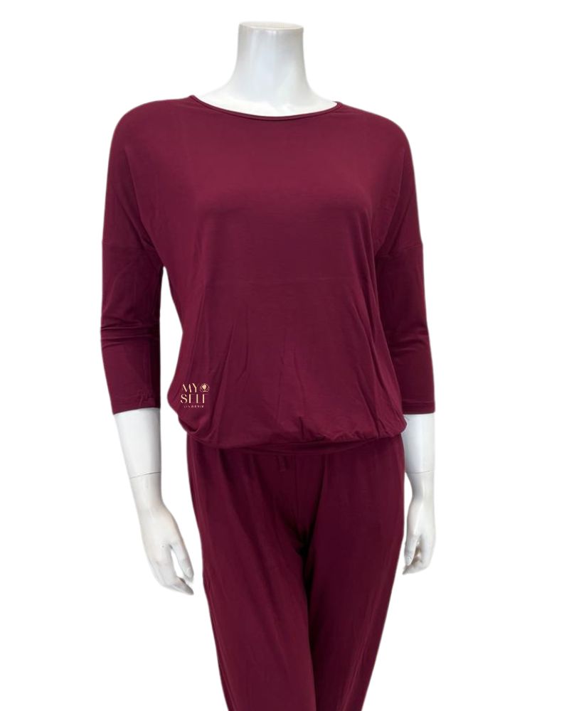 Oh! Zuza Red Wine Classic Modal Pajamas Set