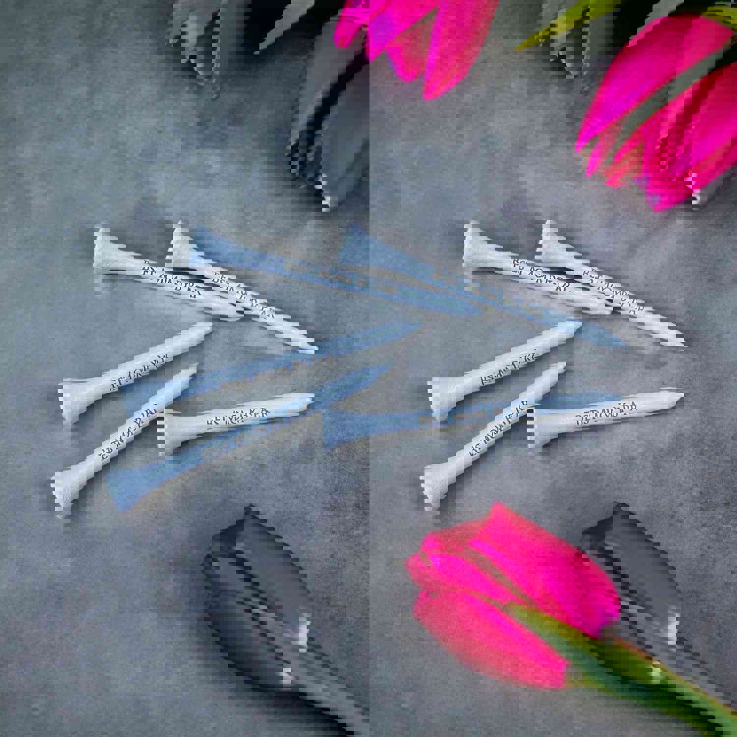 Personalized Laser Engraved Golf Tees - 2.75 Natural Wood or White