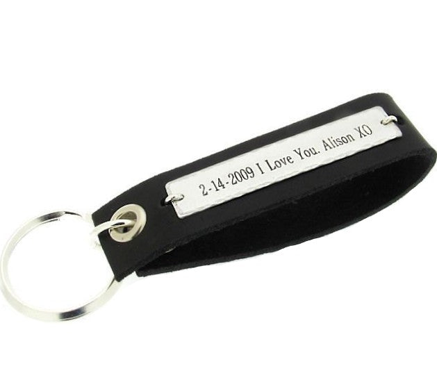 Custom Text Key Chain - Personalized Mens Gift