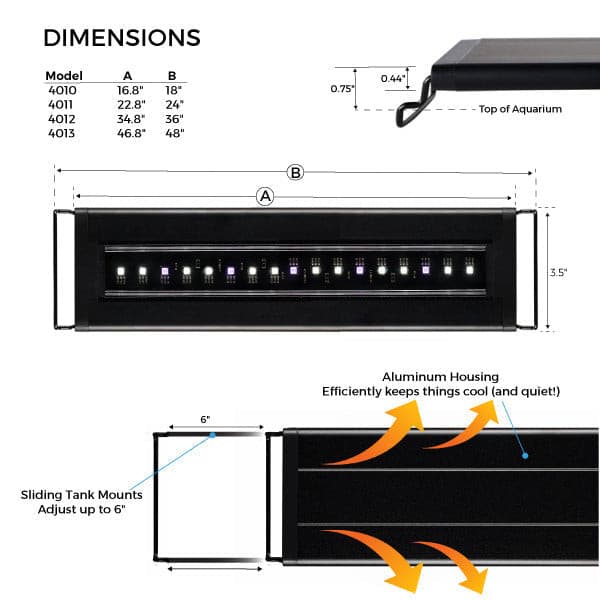 Satellite Freshwater LED Plus Pro with Wireless 24 Hr. Control 36 inch Aquarium Light