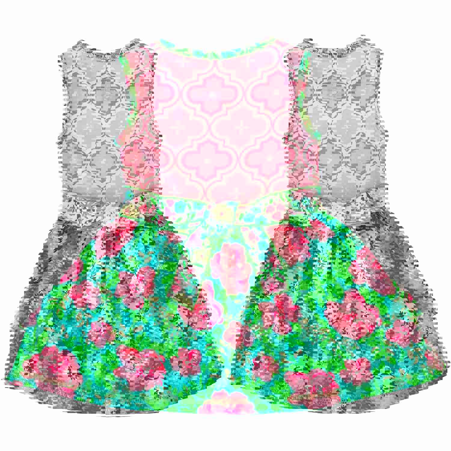 AnnLoren Little Toddler Big Girls Floral Dress Leggings Boutique Clothing Set