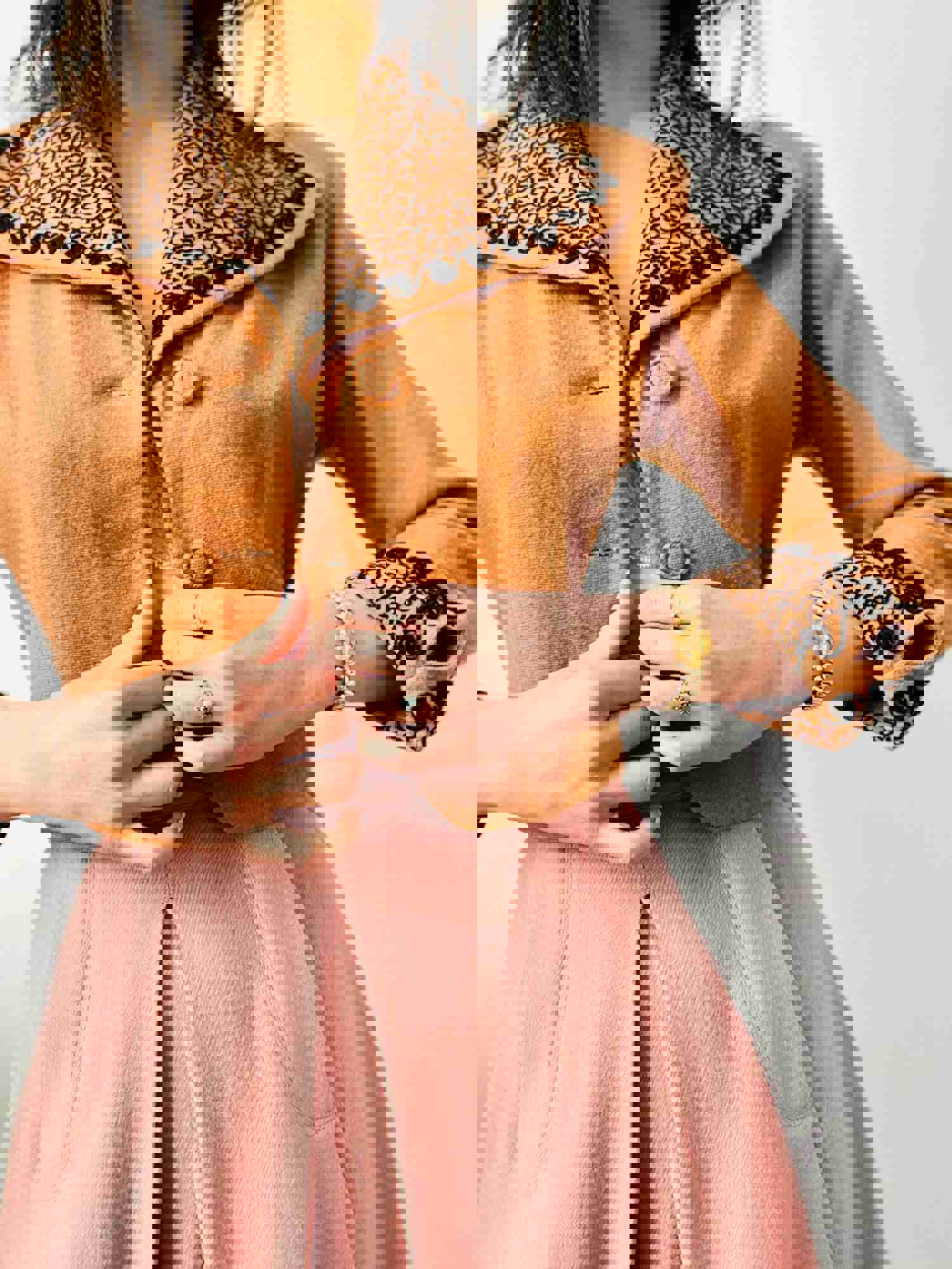 Vintage 1930s Apricot Color Jacket with Black Soutache