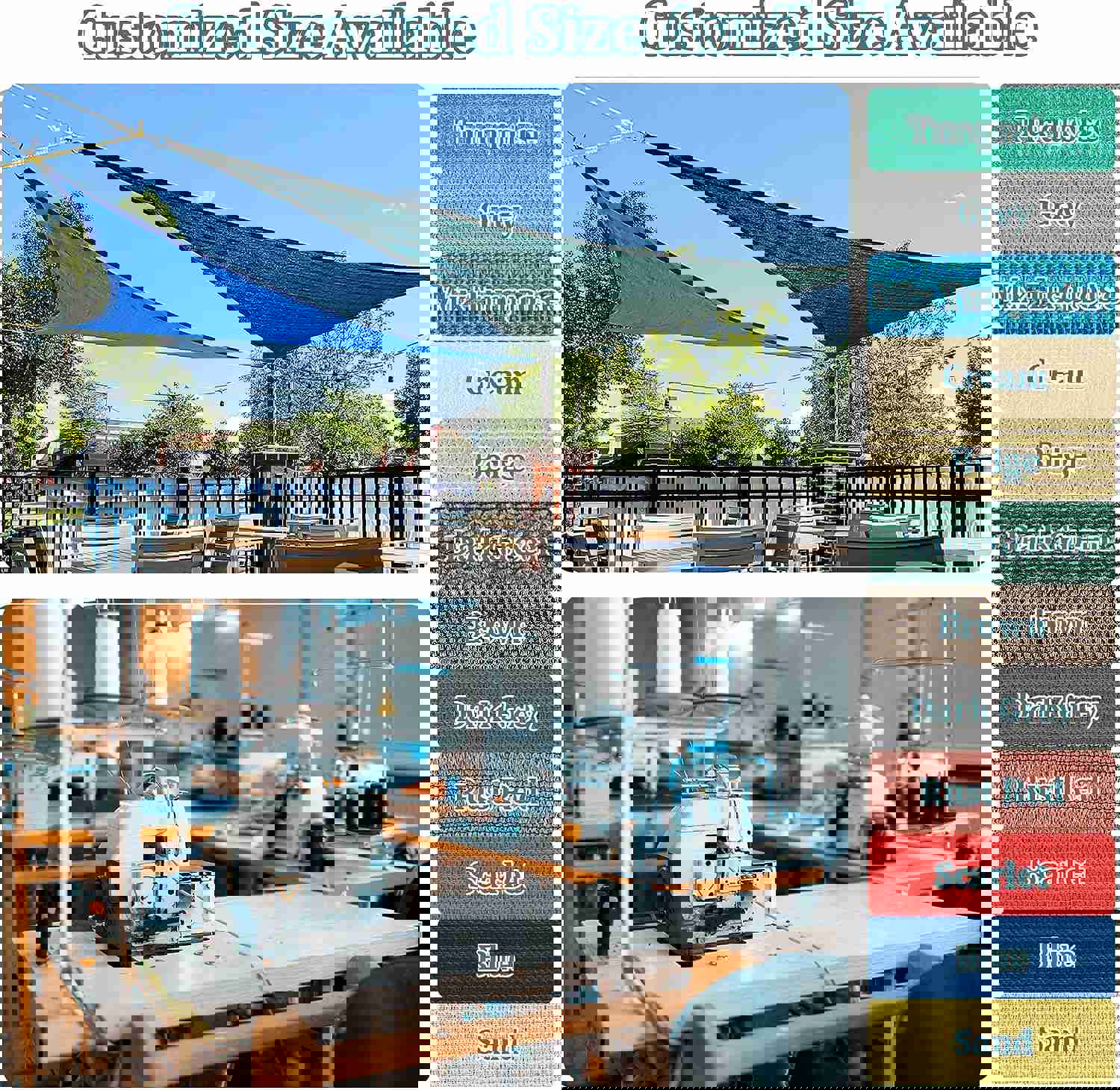 Sun Canopy Shade Sail 12x16 Rectangle UV Block for Patio Deck Yard and Outdoor Activities Sand