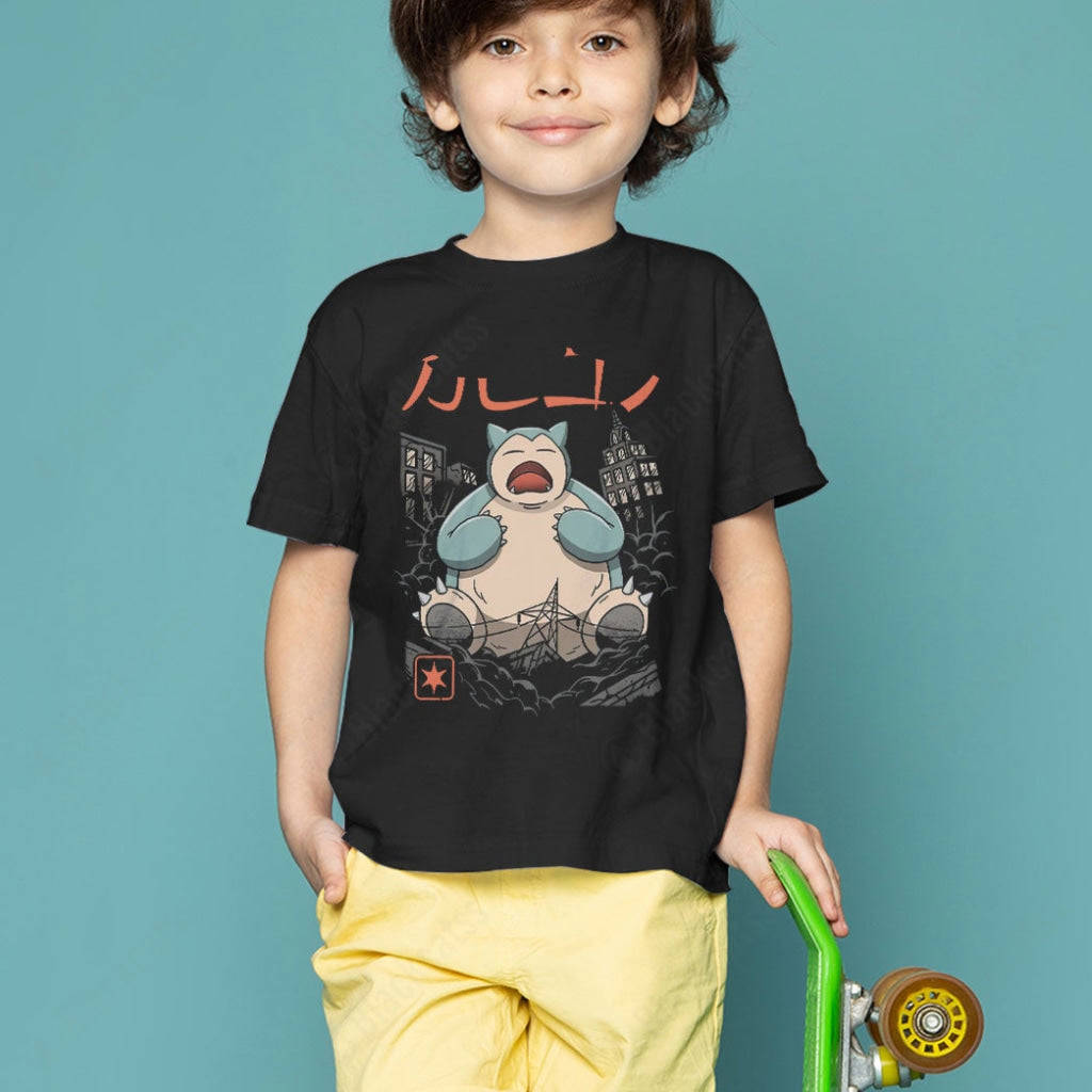 PKM Snorlax Sleeping Kaiju Kid Custom Graphic T-Shirt