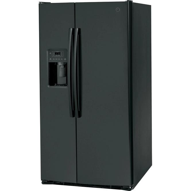 GE 36-inch, 25.3 cu. ft. Side-by-Side Refrigerator with Water and Ice Dispenser GSS25GGPBB