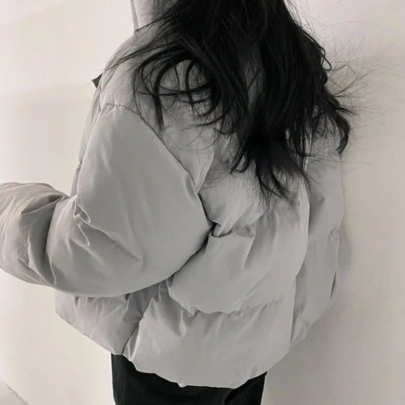 Nukty Winter Parka Jacket for Women - Warm Black Overcoat, Korean Style Casual Beige Padded Puffer Coat