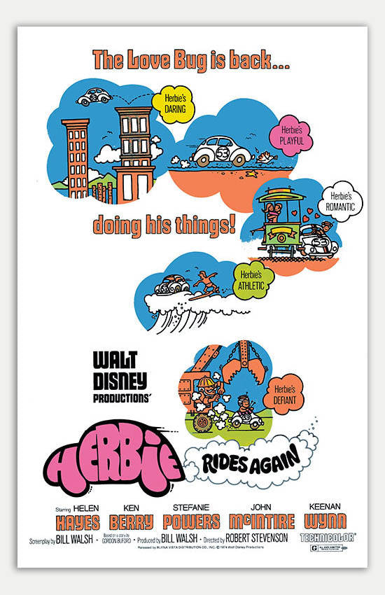Herbie Rides Again - 11 x 17 Movie Poster (1974 Reprint)