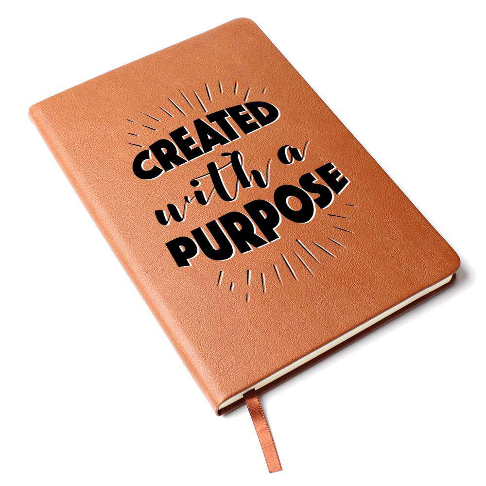 Christian Notebook - Created With A Purpose - Inspirational Leather Journal