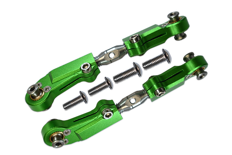 Arrma LIMITLESS / INFRACTION / TYPHON Aluminum + Stainless Steel Adjustable Front Steering Tie Rod - 2Pc Set (Green)