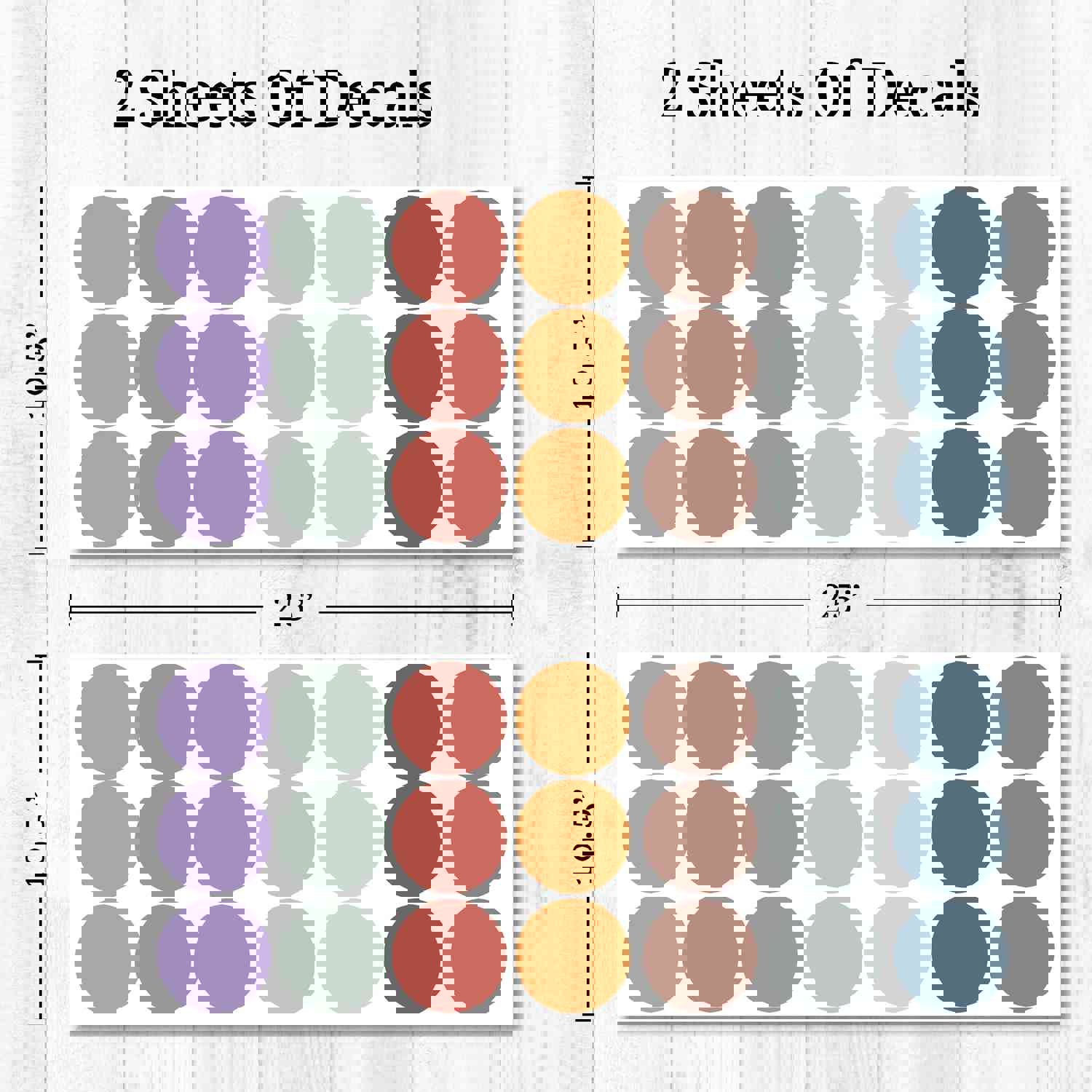 Neutral Polka Dots 3 Wall Decals for Girls Bedroom