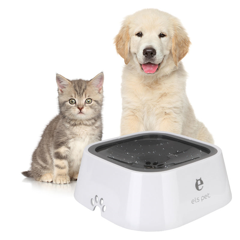 1.5L Floating Pet Water Bowl - Anti-Overflow Slow Feeder for Cats & Dogs