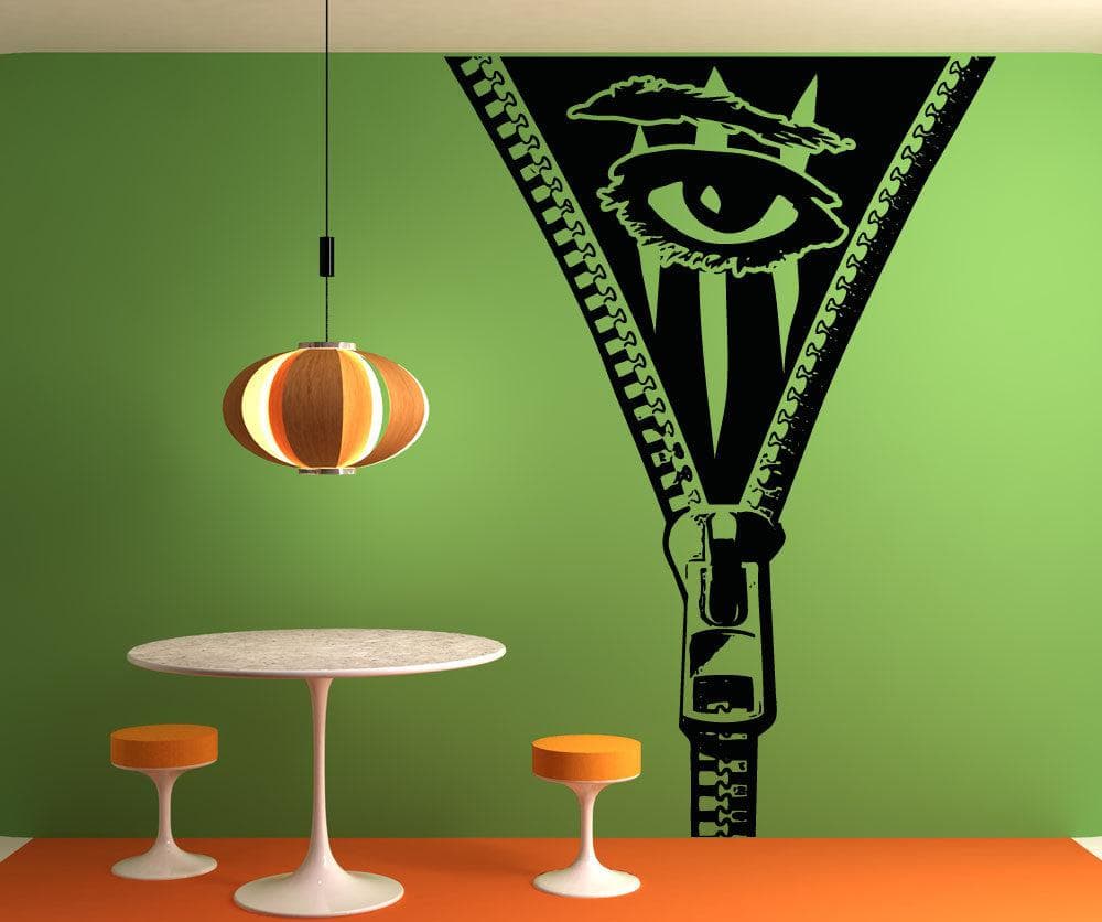 Vinyl Wall Decal Sticker Abstract Zipper Eye #OS_AA1356