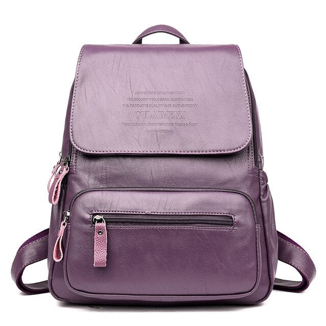 Large Capacity Vintage Leather Shoulder Bag, Rucksack and Travel Backpack