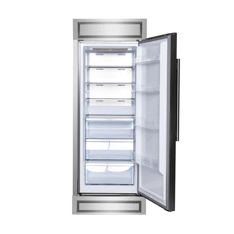 FORNO Maderno 32-Inch 13.6 cu.ft. Right Swing Convertible Refrigerator/Freezer Built-In with Decorative Grill Trim