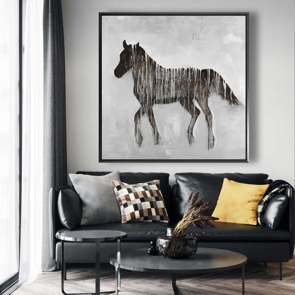 Gambading Abstract Horse, Fine Art Gallery Wrapped Canvas 24x36