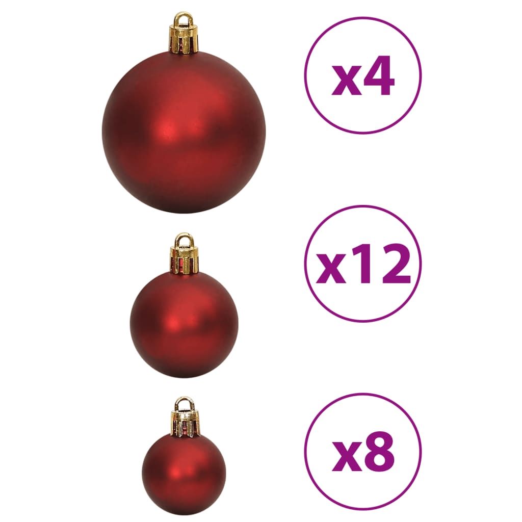 Christmas Baubles 100 pcs - Wine Red Shatterproof Ornaments