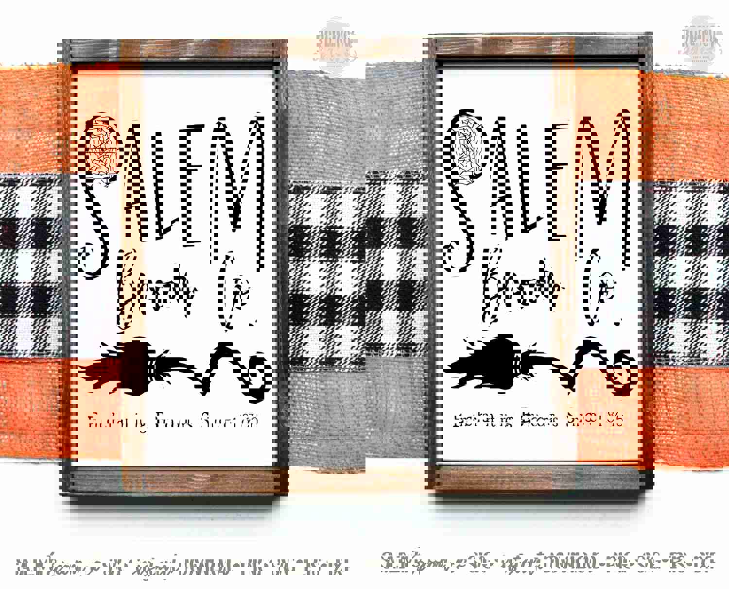 Salem Broom Co Halloween SVG File - Vintage Halloween Sign Craft Cut File