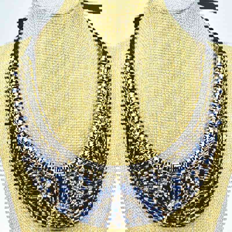Trendy Women's Statement Crystal Collar Necklace - Handmade Geometric Choker