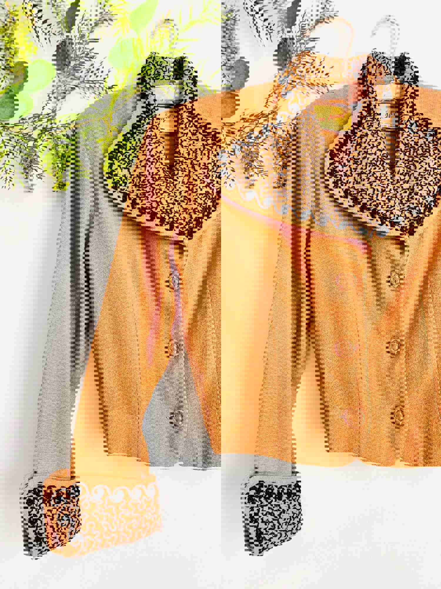 Vintage 1930s Apricot Color Jacket with Black Soutache