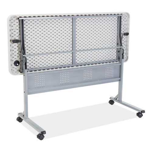 NPS Flip-n-store Training Table Rectangular 24x60x29.5 Speckled Gray