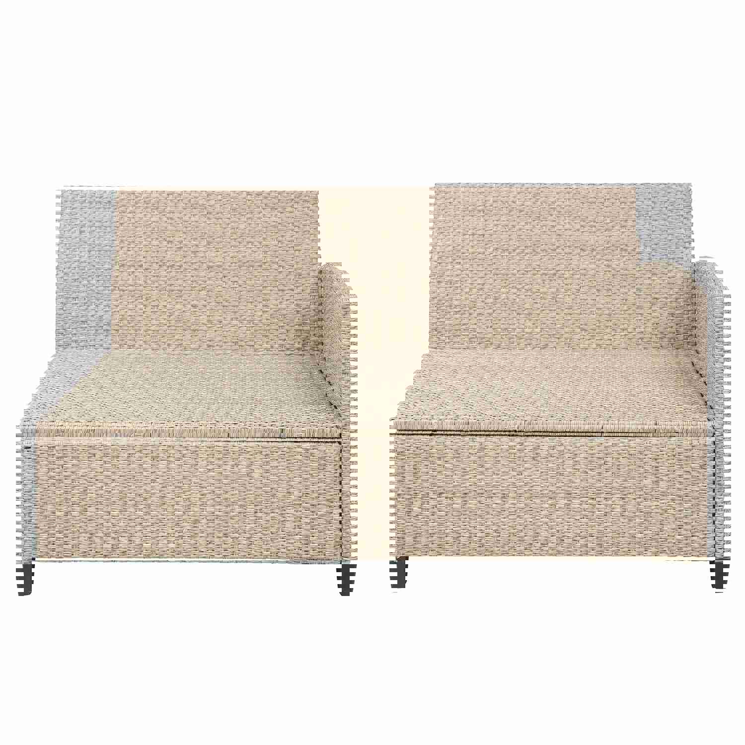 TOPMAX 6-Piece Outdoor Patio Furniture Set - Wicker Rattan Sectional Sofa with Table and Benches