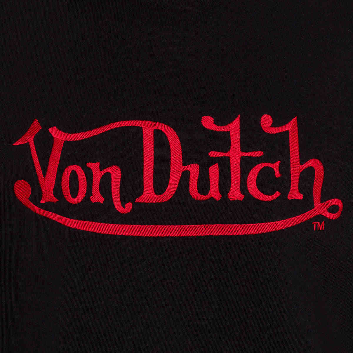 Men's Embroidered Logo Red on Black Hoodie