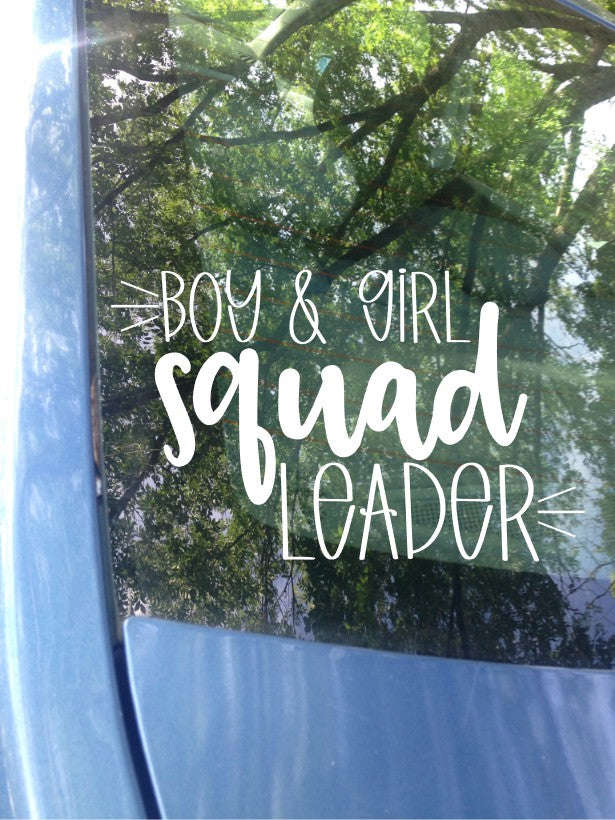 Boy & Girl Squad Leader Car Decal for Moms