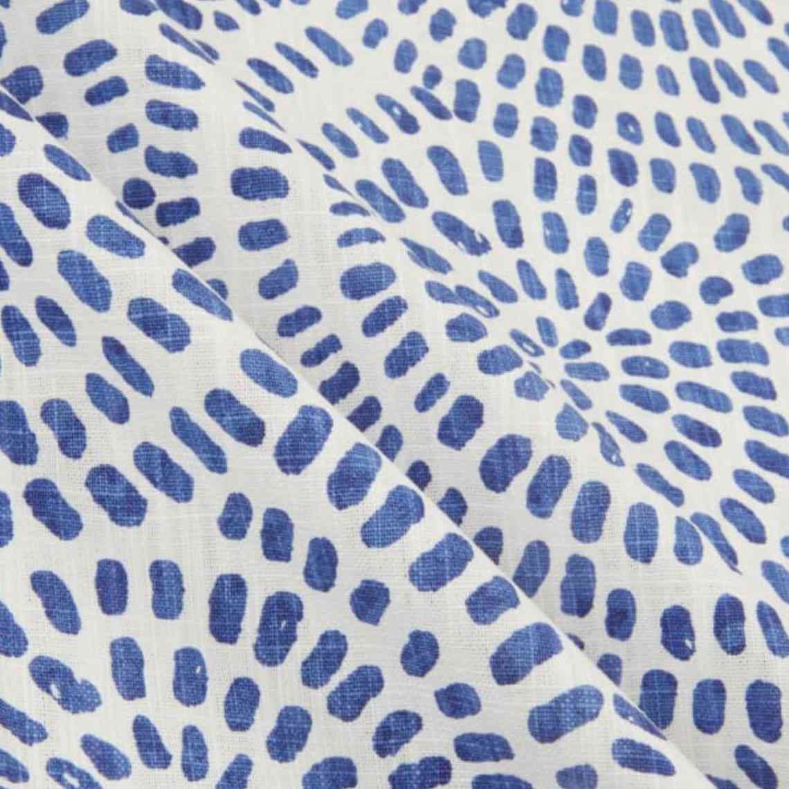 Empress Swag Valance in Cecil Commodore Blue Watercolor Dot Circular Geometric