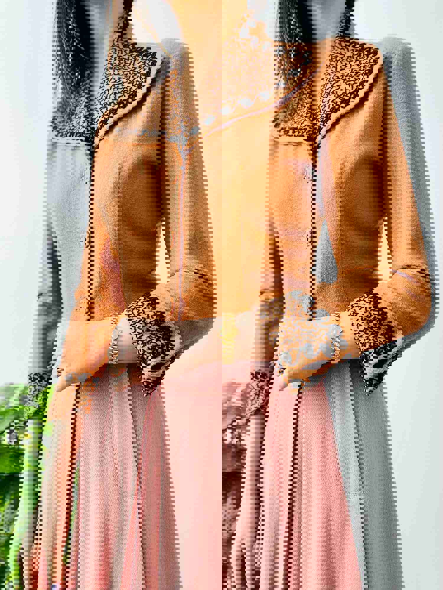 Vintage 1930s Apricot Color Jacket with Black Soutache