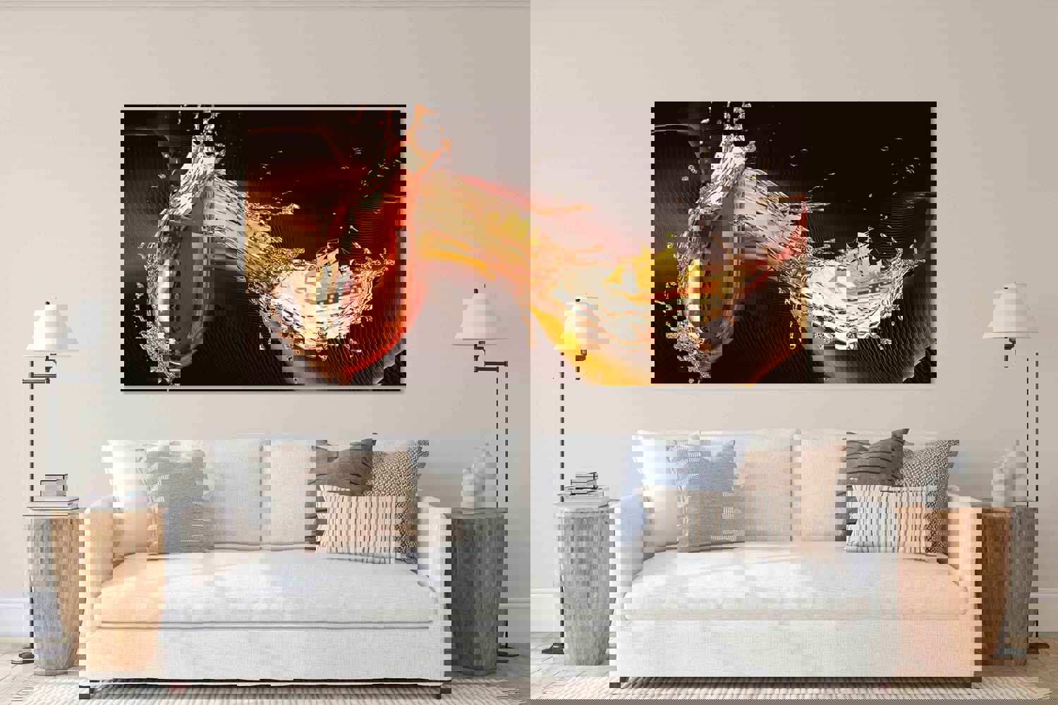 Wine Wall Art - Extra Large Multi Panel Canvas Painting for Kitchen Decor