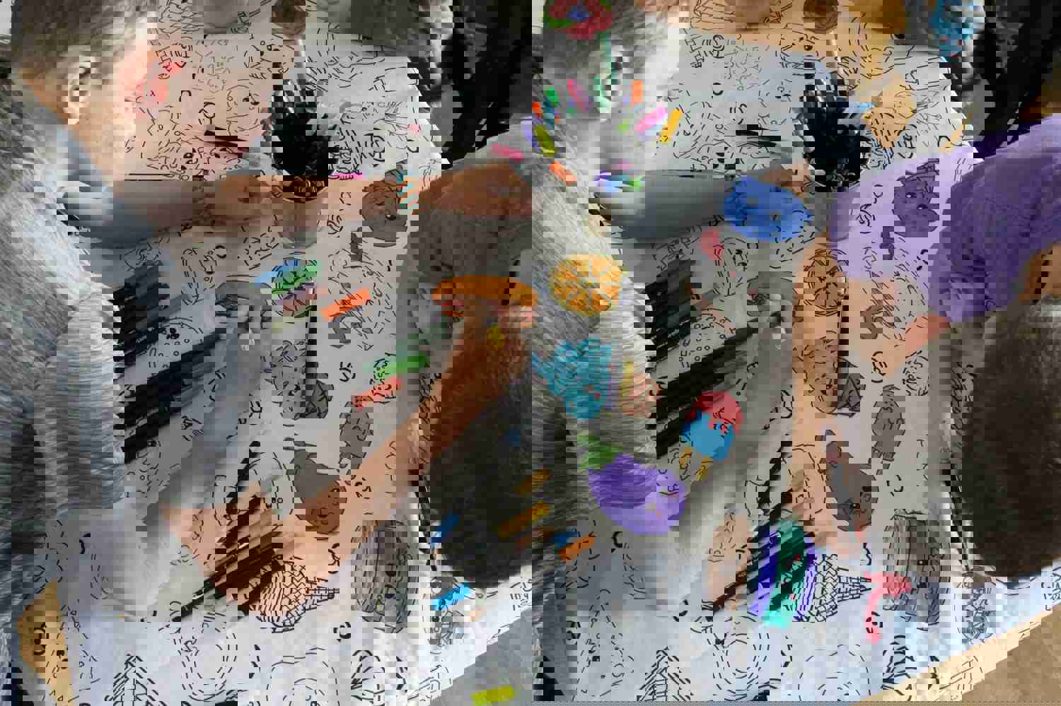 Food Reusable Coloring Tablecloth