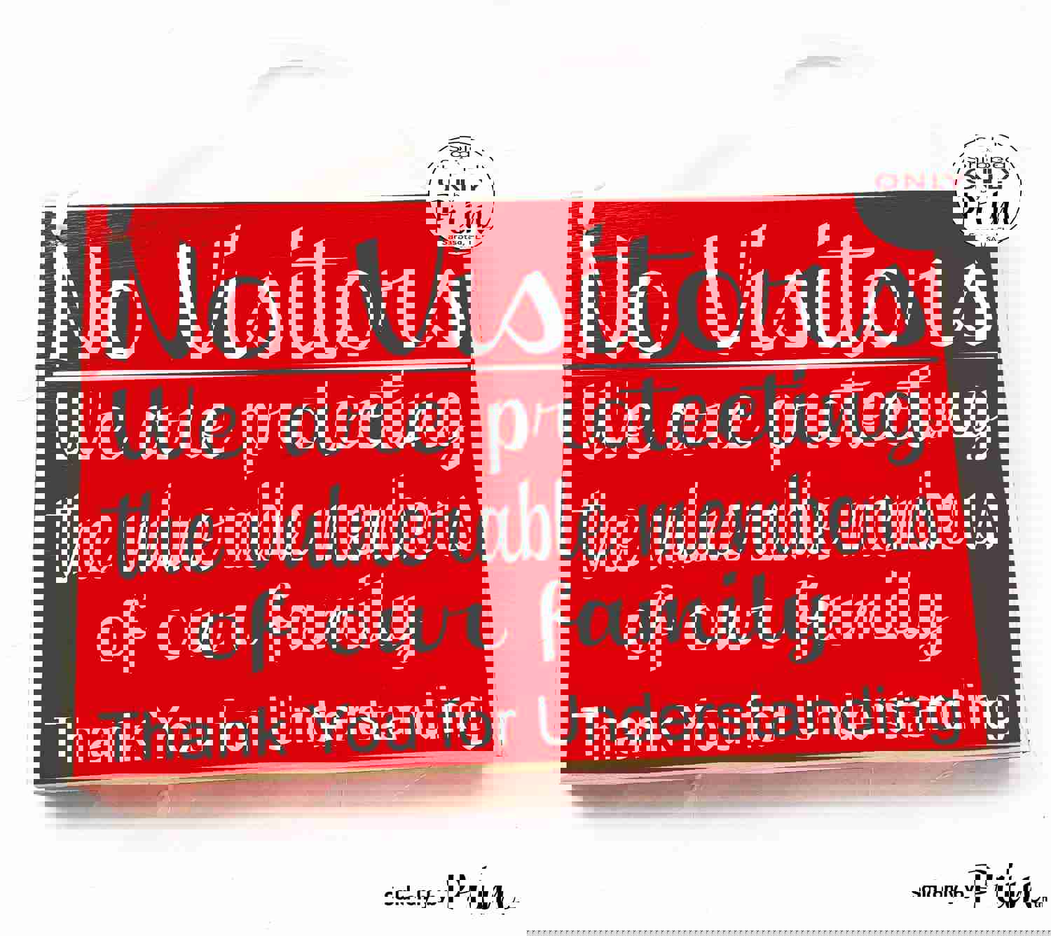 10x8 No Visitors We Are Protecting the Health of Our Family Members Custom Wood Sign