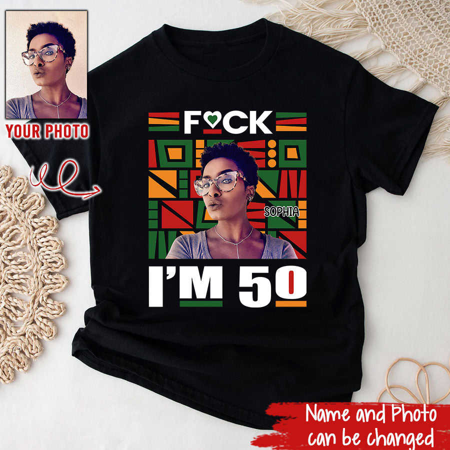 Personalized 50th Birthday Shirts For Her - 50 And Fabulous Custom Photo T-Shirt