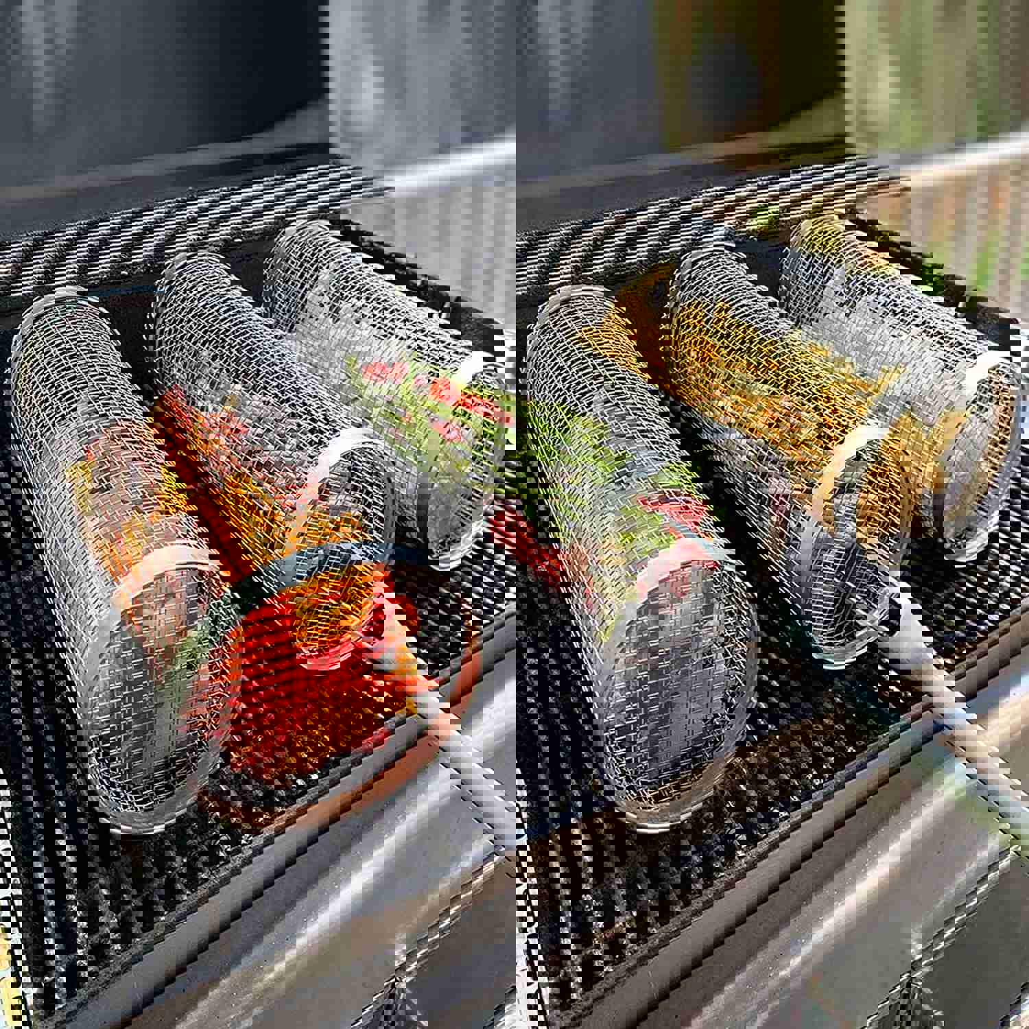 Rolling Grilling Basket - Portable Stainless Steel BBQ Net for Outdoor Camping & Kitchen Use