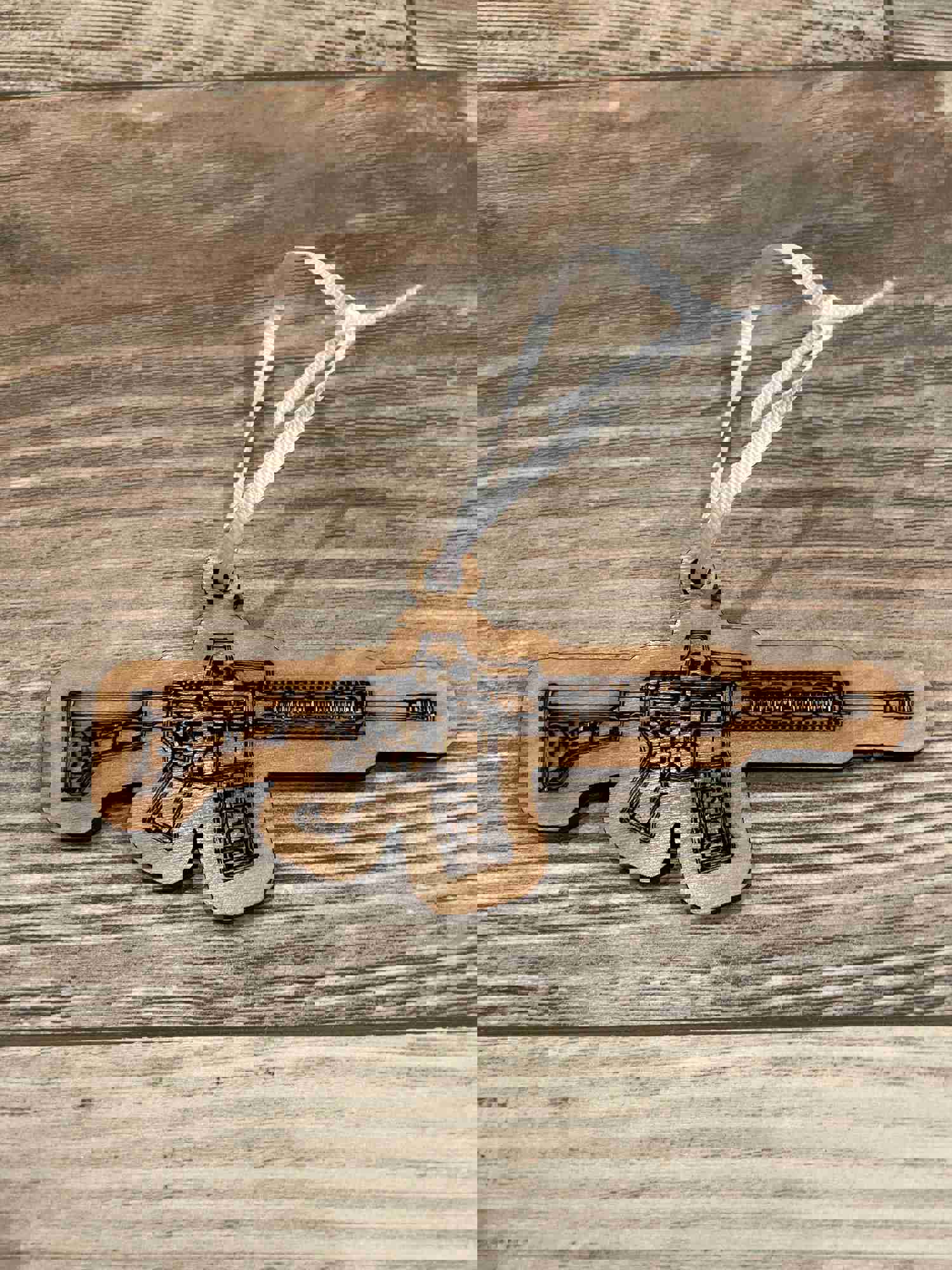 AR15 Christmas Ornament - Patriotic Holiday Decor with American Flag Design