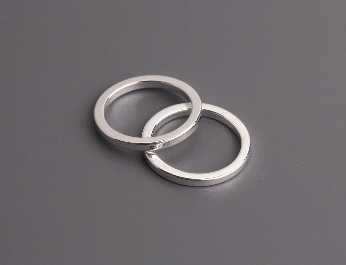 4 Round Ring Link Beads in Silver Plated, Small O Rings for Purses and Jewelry, Flat Washer Hardware, Metal Brass, 20mm